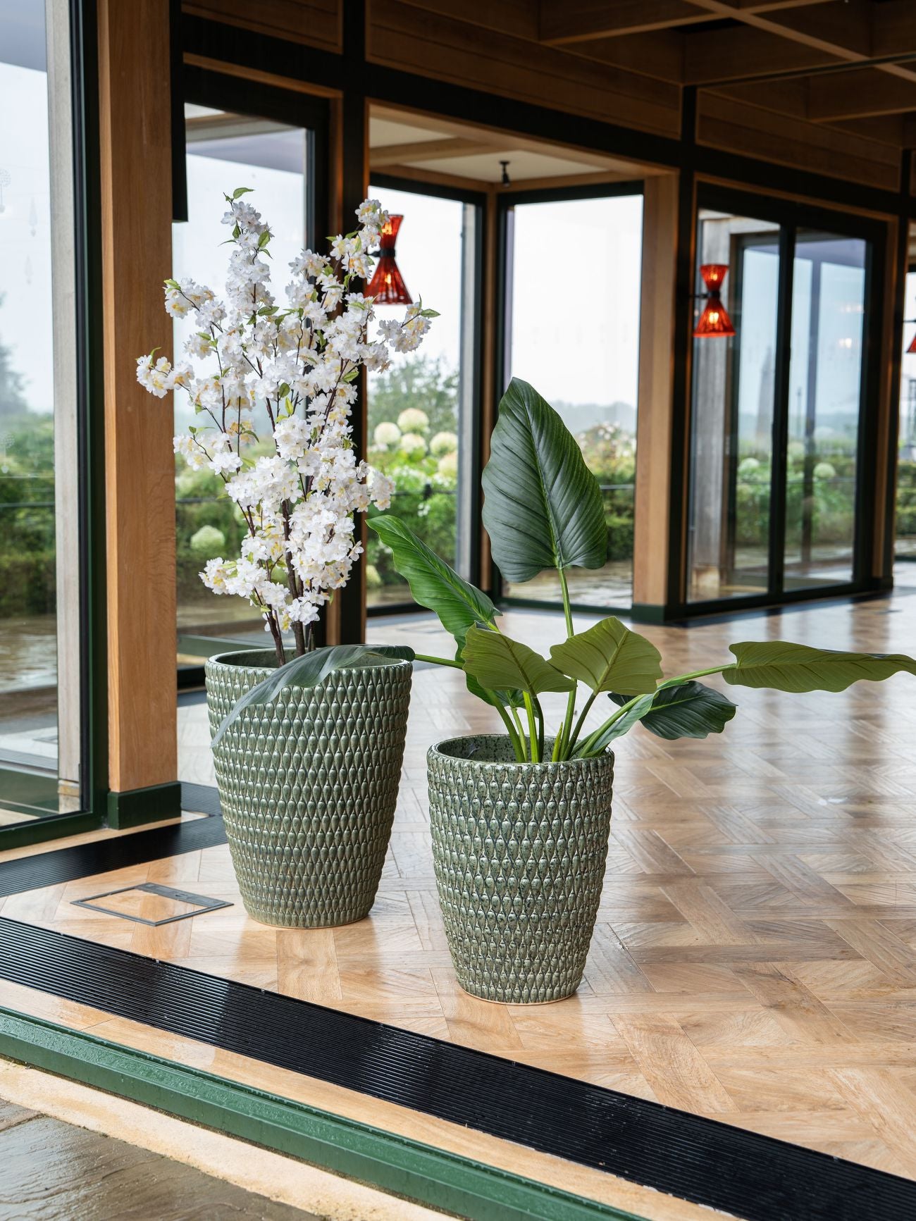 Mediterranean Reactive Glaze Ceramic Green Planter